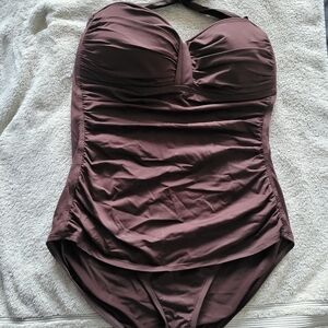 Tommy Bahama Chocolate Halter One-Piece Swimsuit
